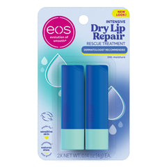 eos The Hero Lip Repair strawberry-application shows instant hydration and berry aroma.