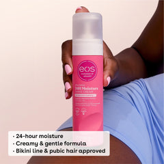 EOS Shea Better Shave Cream with visible shea butter ingredients.