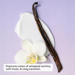 Texture swirl of EOS Vanilla Cashmere cream highlighting rich, velvety moisture.