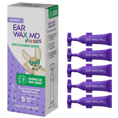 Eosera Ear Wax MD dropper application for kids provides quick, gentle relief.