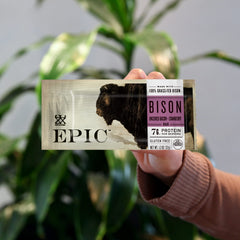 Ingredients panel of Epic bars highlights natural components for gluten-free, paleo-friendly snacking.