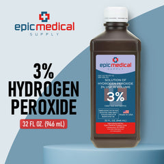 Epic Medical Supply 3% USP label close-up showing purity and dosage