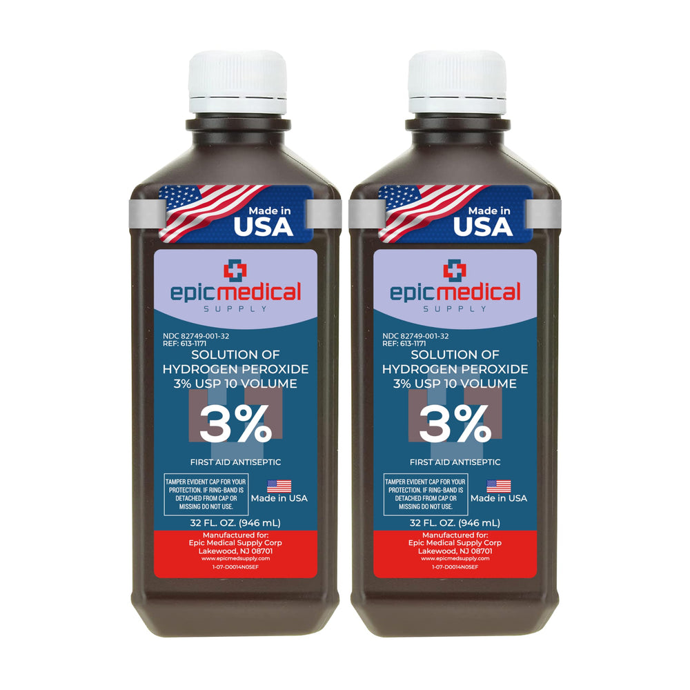Epic Medical Supply hydrogen peroxide 32 oz bottle for first aid cleaning minor cuts
