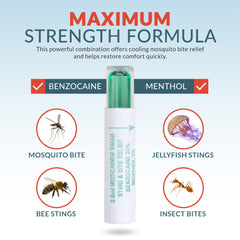 Close-up of applying Epic Medical Supply Sting Relief Swab for bite relief.