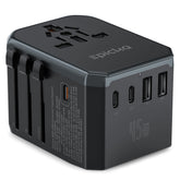 EPICKA GaN 45W universal travel adapter front view for compact worldwide charging