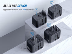 Epicka adapter showing region plug attachments for worldwide use