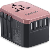 EPICKA universal travel adapter rose gold front view for multi-device charging on the go