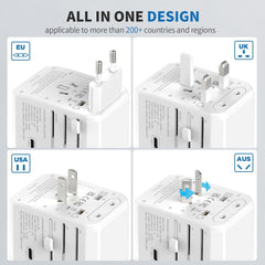 EPICKA adapter showing US/EU/UK/AU plug types for versatile compatibility