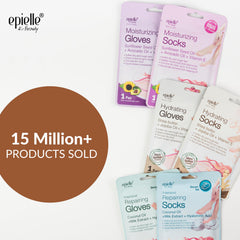 Epielle moisturizing hand gloves closeup for smoother, softer skin.