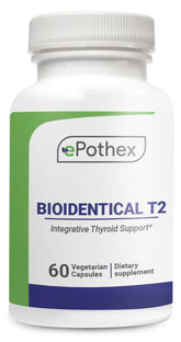 EPOTHEX Bioidentical T2 bottle label communicates premium formulation for confident purchase.