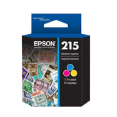 Epson T215530-S tri-color cartridge in packaging for quick replacement