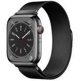 EPULY Milanese Loop Band on Apple Watch front view showing refined weave and shine for daily wear