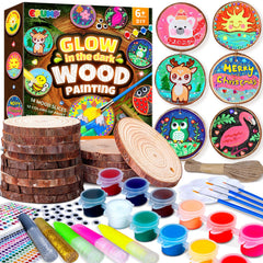 EPUMP Glow in the Dark Wooden Painting Kit box with supplies for kids’ crafts.