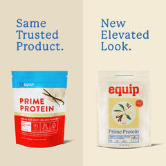 Equip Prime Protein Chocolate tub delivers rich flavor for post-workout recovery.