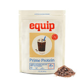 Equip Prime Protein Powder iced coffee tub shows sugar-free, keto-friendly protein option