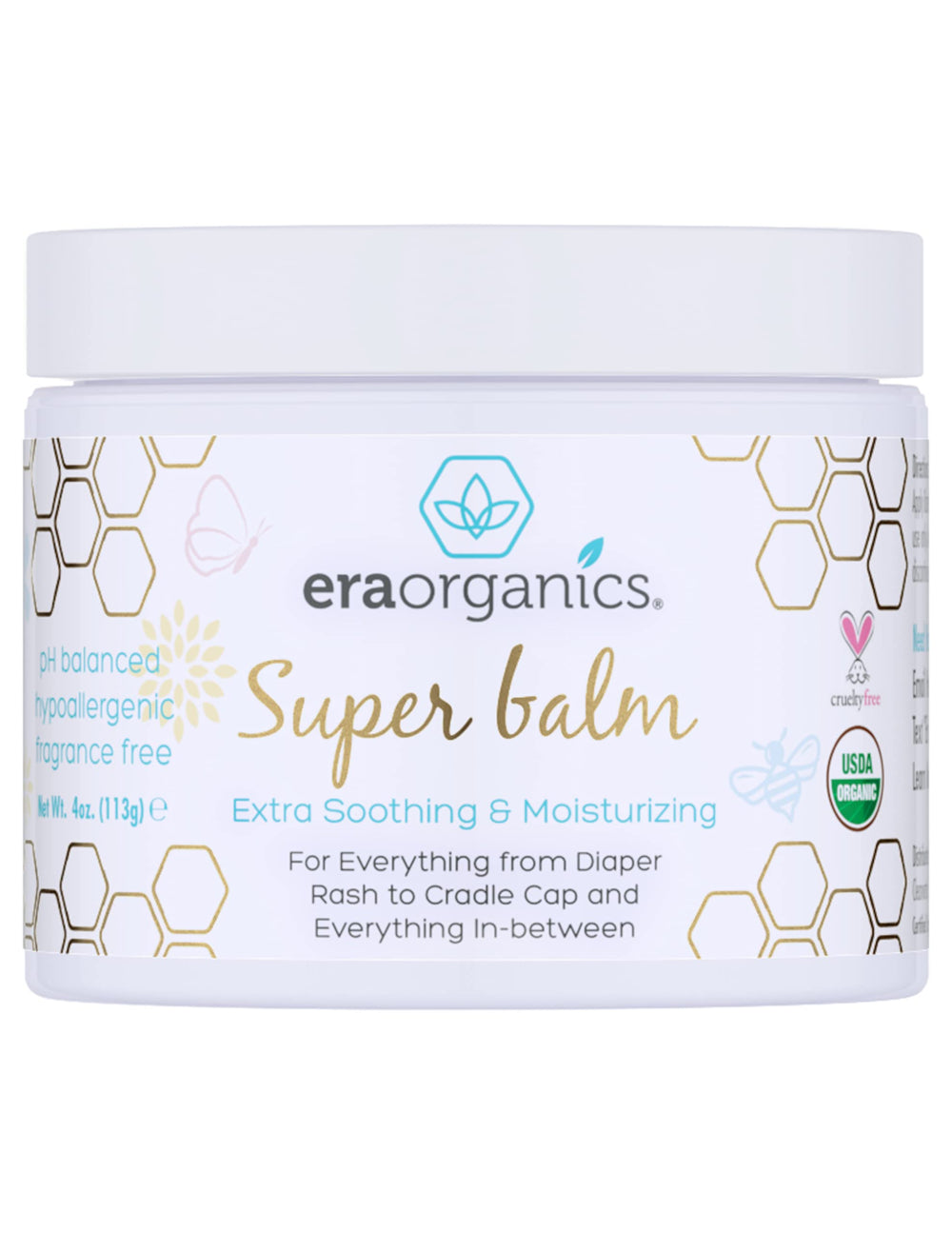 Era Organics Healing Ointment baby jar showing organic skin care for delicate skin