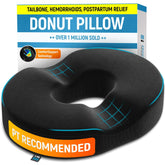 Ergonomic Innovations Donut Pillow delivers tailbone relief for extended seating comfort.