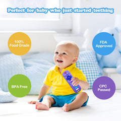 ERSIHUA dishwasher- and freezer-safe teether, easy to wipe clean.