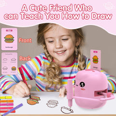 A child uses the ERYMCS drawing robot, promoting focus and fine motor skills.