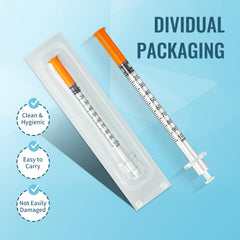 Esamita insulin syringe with clear scales enabling repeatable measurements in labs.