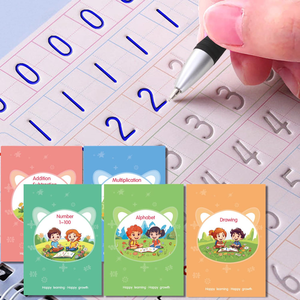 ESAUYB magic practice copybook packaging shows a complete kid-friendly set for reuse.