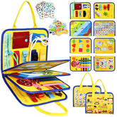 Esjay toddler busy board eight-page layout for hands-on exploration and fine motor practice