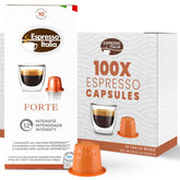 Espresso Italia FORTE pods compatible with Nespresso Original Line.