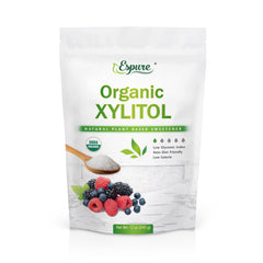 Espure Organic Xylitol bottle pour with clear, keto-friendly sweetness