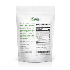 Espure Organic Xylitol granules close-up for beverages and baking