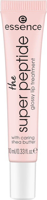 Essence Super Peptide Gloss bottle shows milky gloss for hydration.