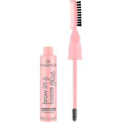 essence Brow Lift Glue bottle pour shows a clear gel ready to lift and set brows.