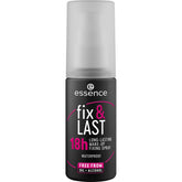 essence Fix & Last 18H spray bottle shows ultra-fine mist for long-lasting makeup hold
