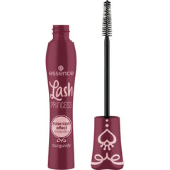 essence Lash Princess Burgundy mascara bottle in rich burgundy shade enhances eyes