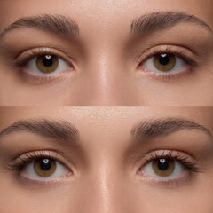 essence Lash Princess Mascara Brown lashes after application for defined separation.