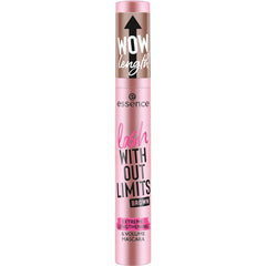Essence Lash Without Limits volume application shot shows dramatic lash lift potential.
