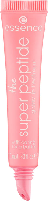 essence Super Peptide Glossy Lip Treatment bottle showing creamy hydration for smooth lips