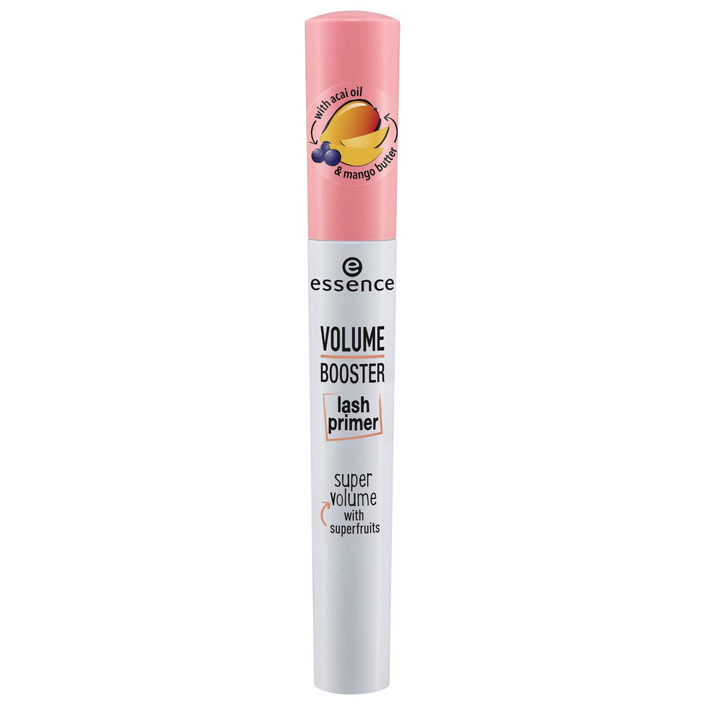 essence Volume Booster Lash Primer white base ready to boost mascara adhesion.