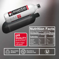Essentia Water bottle pour showing a steady stream ideal for workouts.