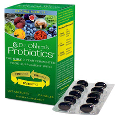 Essential Formulas Dr. Ohhira’s original probiotic bottle front view highlighting 13 strains for a robust daily routine.