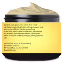 Essentially KateS Arnica 5% Cream Lotion ingredients highlight shea butter and ceramides for hydration.