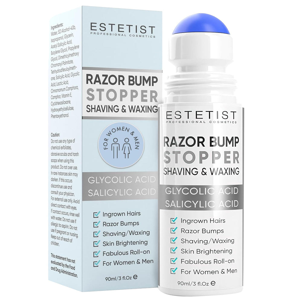 ESTETIST Razor Bump Roll-On being applied for gentle post-shave care