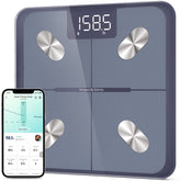 Etekcity Smart Scale front view showing a sleek tempered-glass design for precise readings