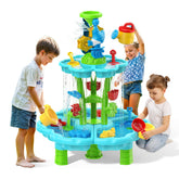 Eterfun Kids Flower Water Sand Table top view shows dual sand and water zones.