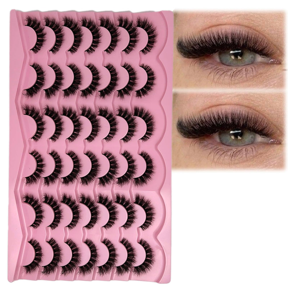 etokdos Short Fluffy Lashes Cat Eye 21-pairs pack for natural, lightweight wear
