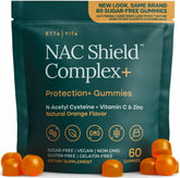 Etta Vita Sugar-Free NAC Gummies bottle with orange flavor for everyday immune support.