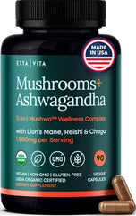 Etta Vita USDA Organic Lions Mane bottle shows convenient daily support.