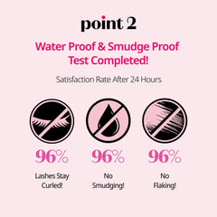 Lashes lifted naturally with dense bristles adding volume.