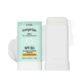 ETUDE Sunprise sunstick close-up shows a powdery texture and matte finish