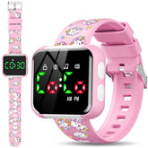 Etuwoe unicorn-face pink potty watch for toddlers helps build daily routines.