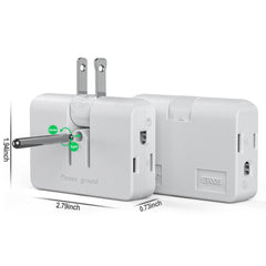 ETwinCoo 2-prong to 3-prong polarized adapter closeup
